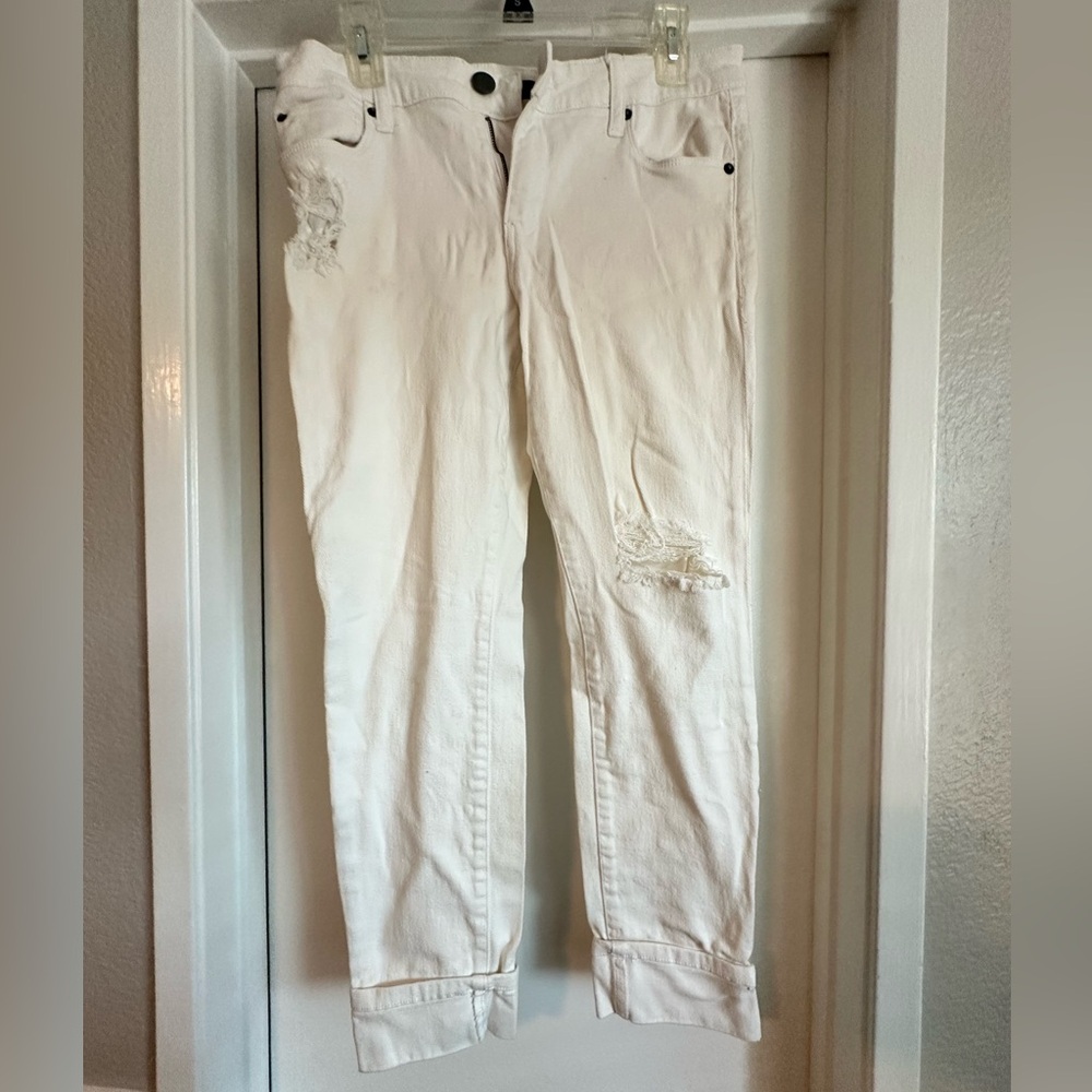 STS Blue Women's Distressed Cream Boyfriend Jeans